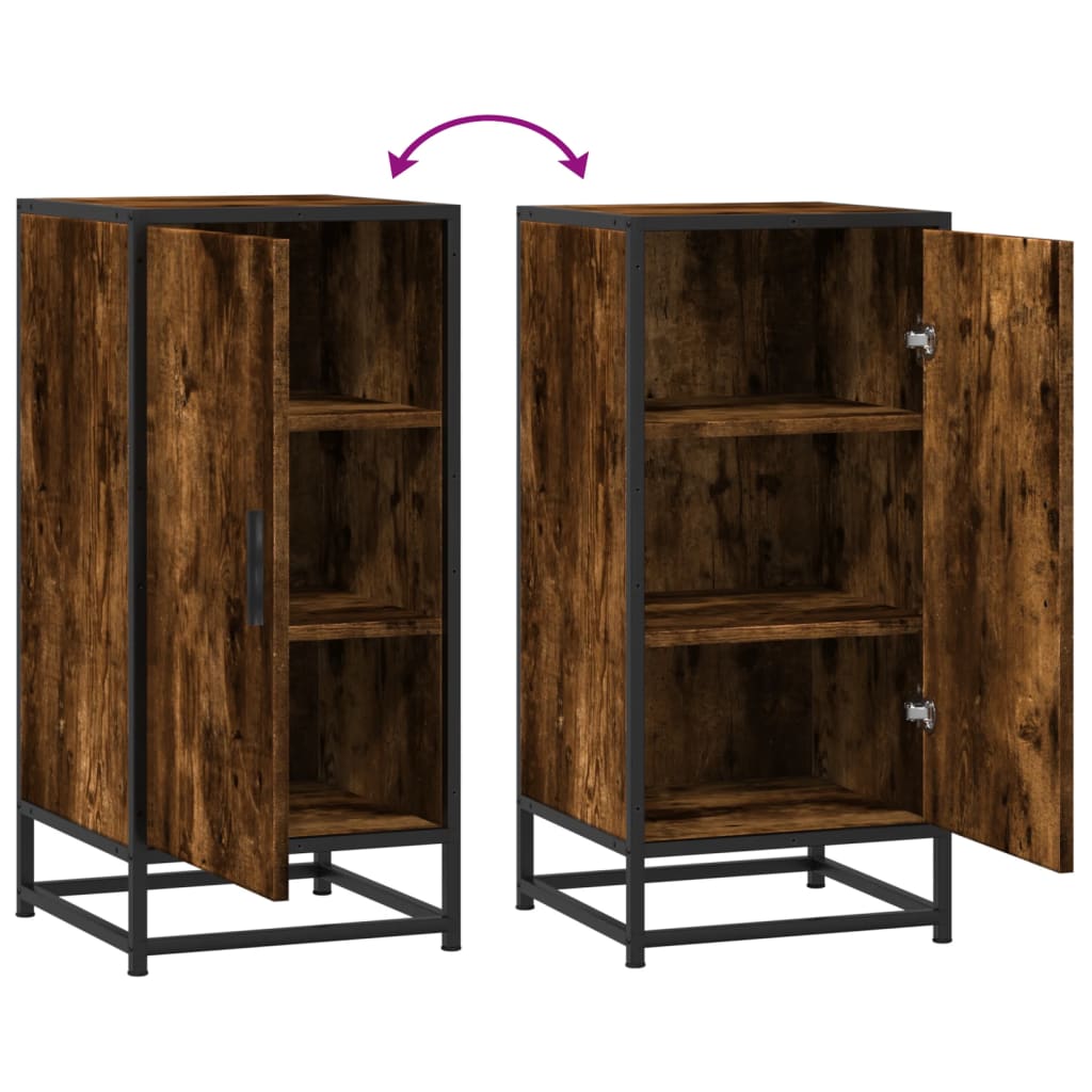 Sideboard Smoked Oak 35.5x35x76 cm Engineered Wood and Metal