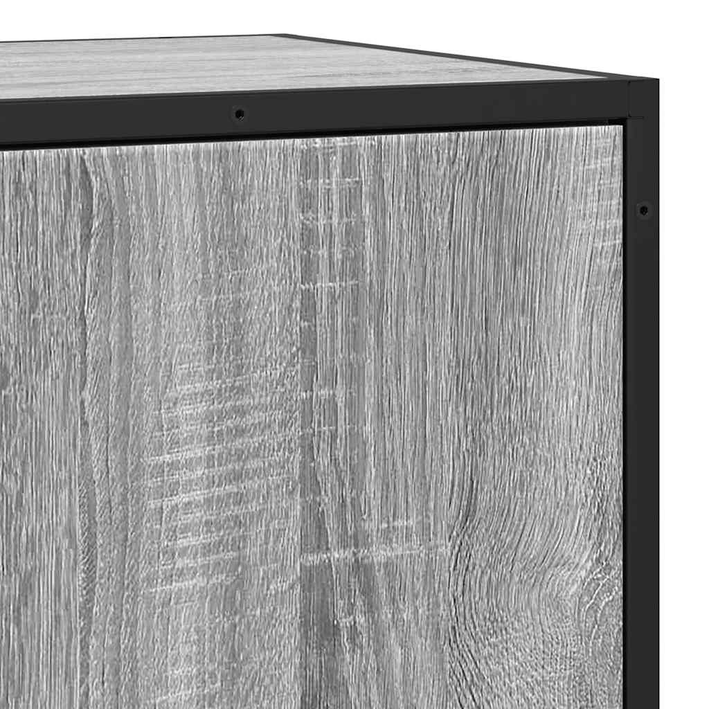 Sideboard Grey Sonoma 68x35x76 cm Engineered Wood and Metal