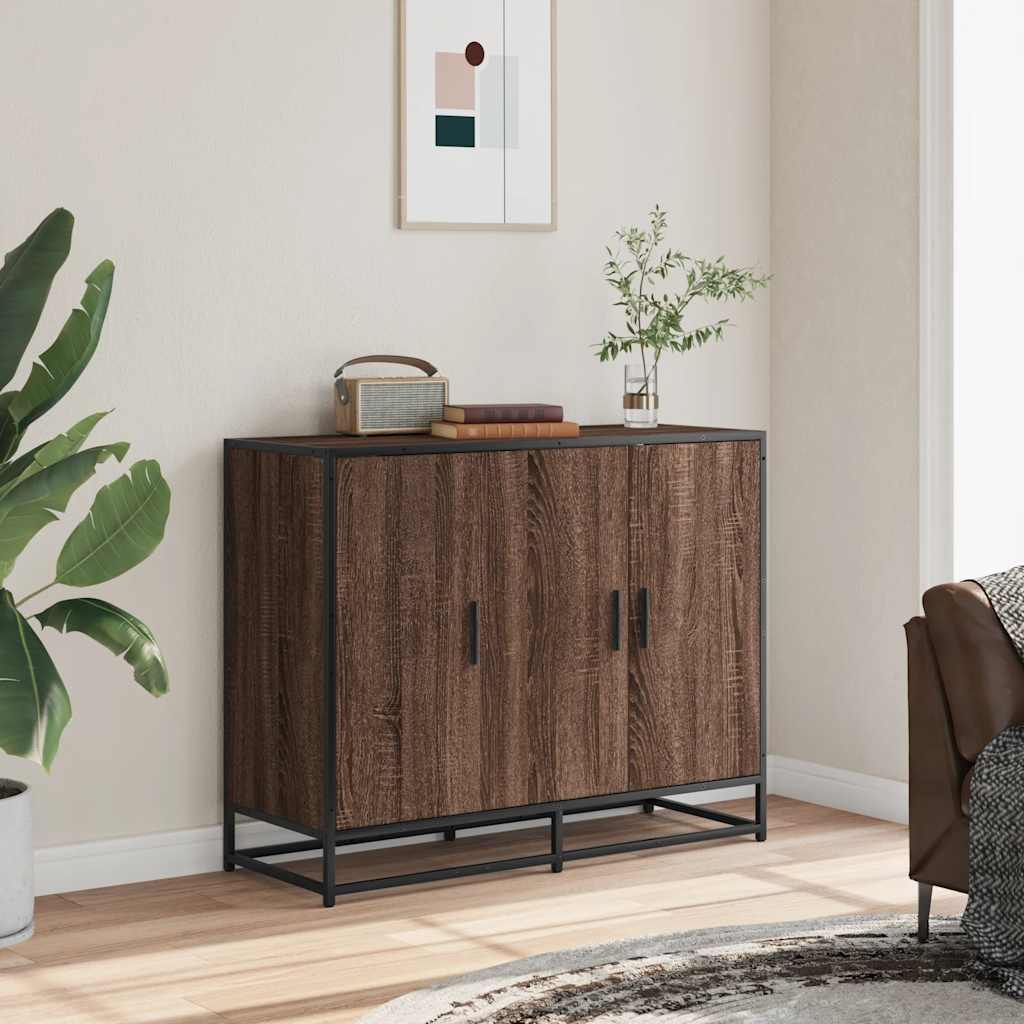 Sideboard Brown Oak 94x35x76 cm Engineered Wood
