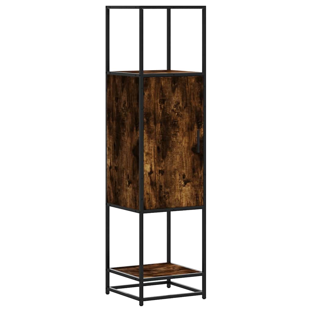 Highboard Smoked Oak 35.5x35x139 cm Engineered Wood and Metal