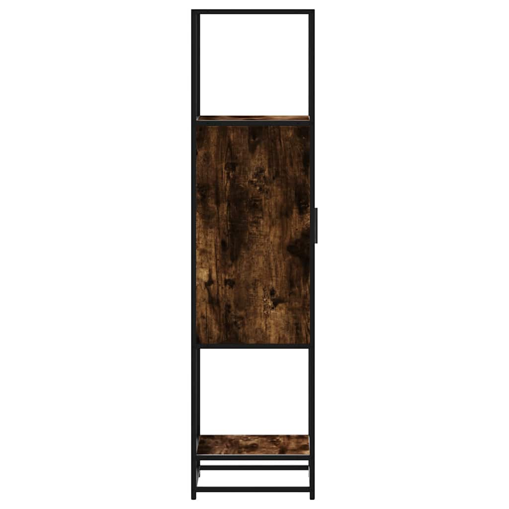 Highboard Smoked Oak 35.5x35x139 cm Engineered Wood and Metal