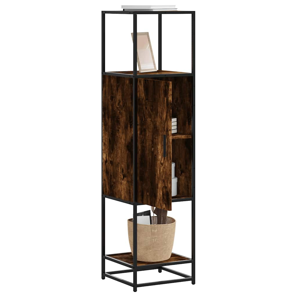 Highboard Smoked Oak 35.5x35x139 cm Engineered Wood and Metal