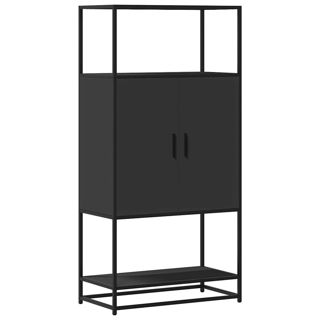 Highboard Black 68x35x139 cm Engineered Wood and Metal