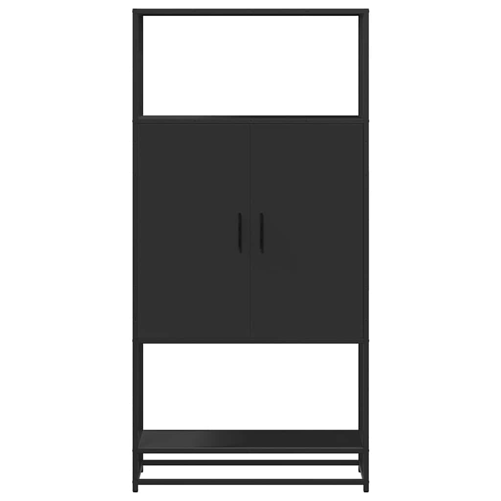 Highboard Black 68x35x139 cm Engineered Wood and Metal