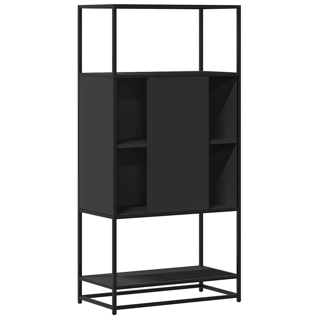 Highboard Black 68x35x139 cm Engineered Wood and Metal