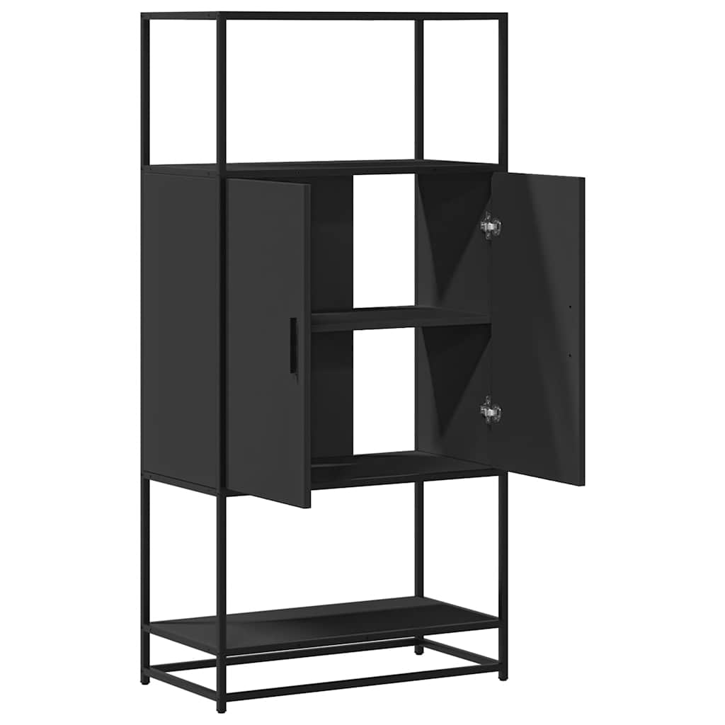 Highboard Black 68x35x139 cm Engineered Wood and Metal