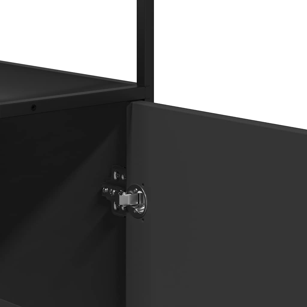 Highboard Black 68x35x139 cm Engineered Wood and Metal
