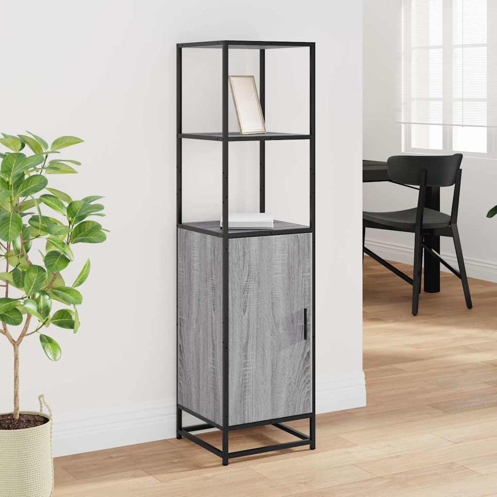 Highboard Grey Sonoma 35.5x35x139 cm Engineered Wood and Metal