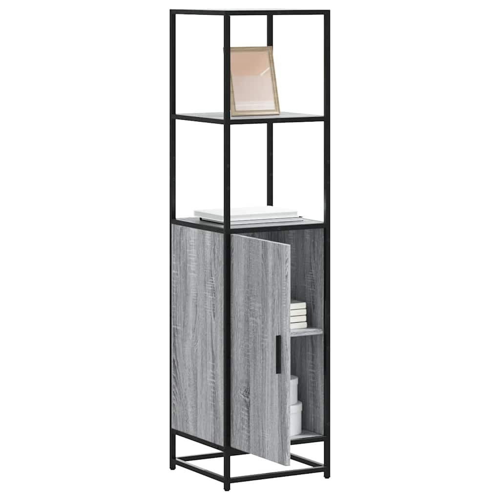 Highboard Grey Sonoma 35.5x35x139 cm Engineered Wood and Metal
