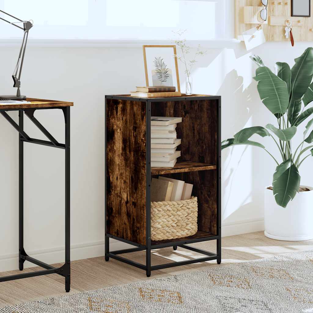 Book Cabinet Smoked Oak 40x35x76 cm Engineered Wood