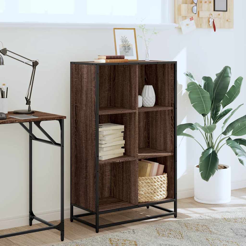 Book Cabinet Brown Oak 65.5x33x107.5 cm Engineered Wood