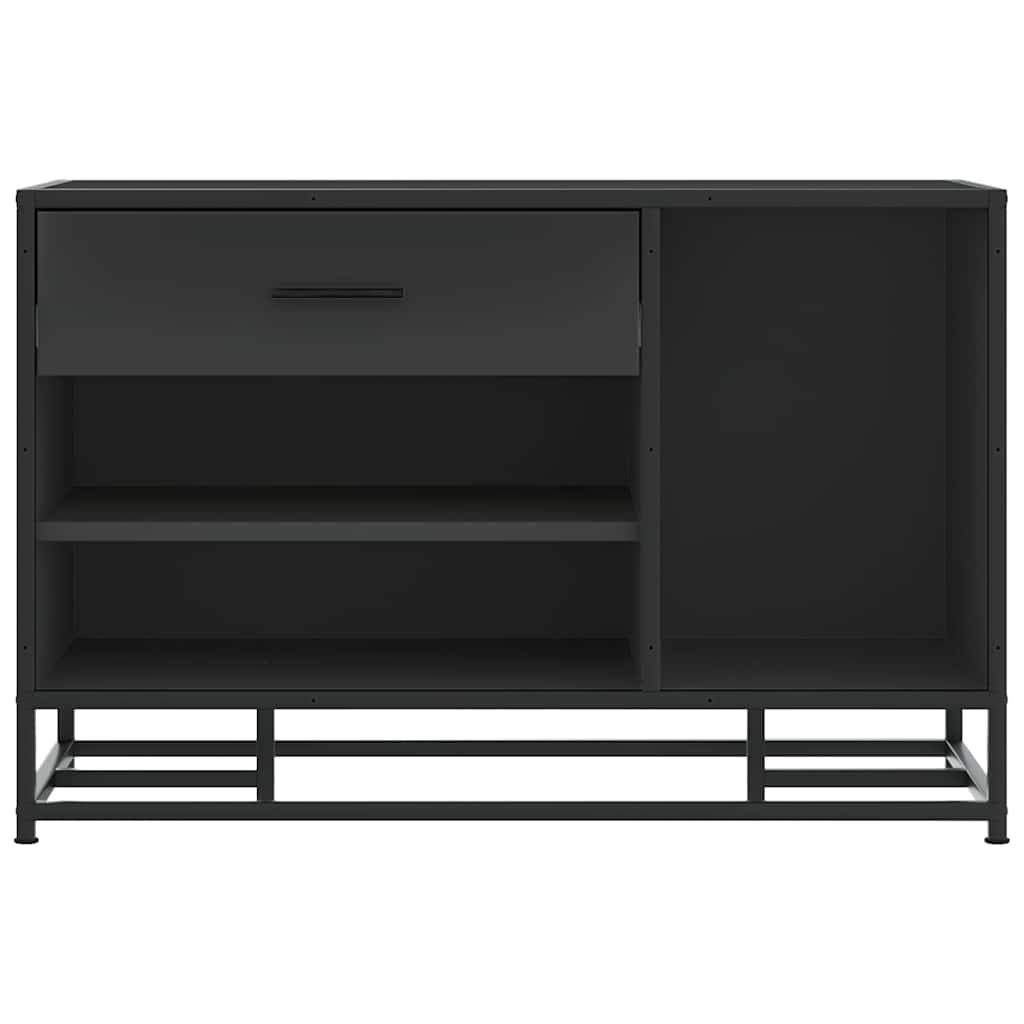 Shoe Bench Black 80x40x53.5 cm Engineered Wood and Metal