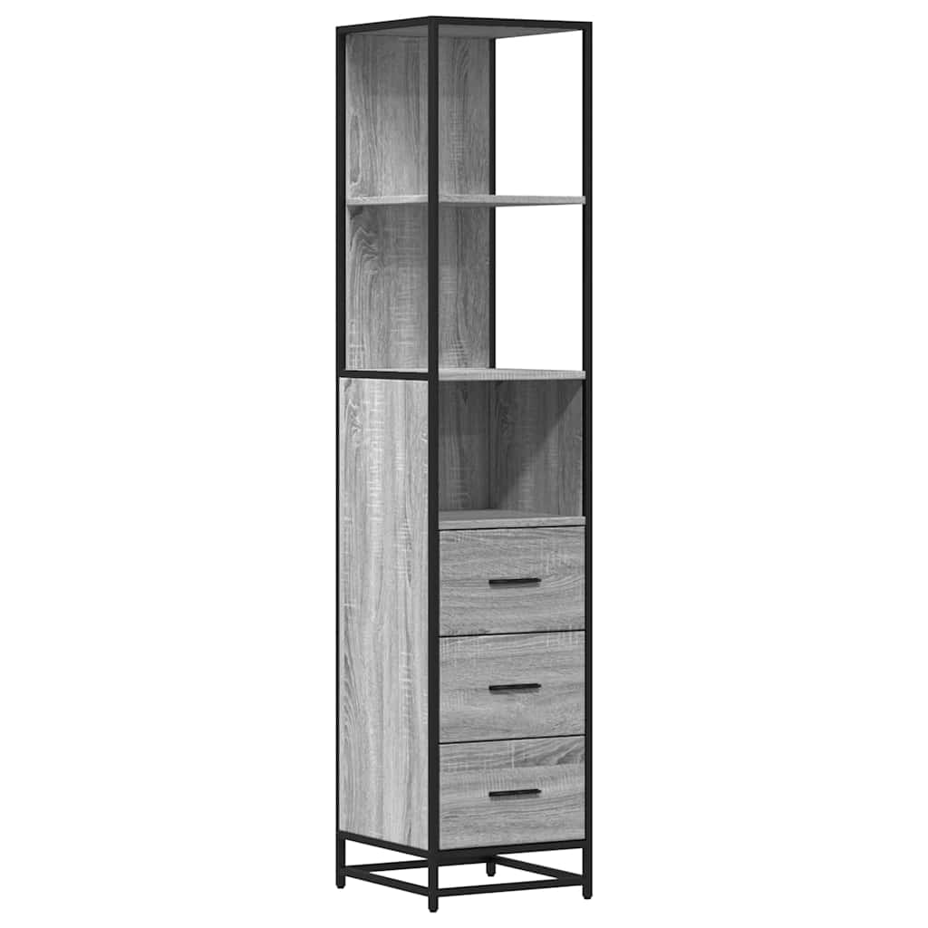 Bathroom Cabinet Grey Sonoma 35x37.5x166 cm Engineered Wood