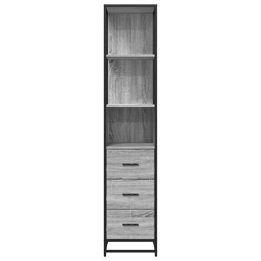 Bathroom Cabinet Grey Sonoma 35x37.5x166 cm Engineered Wood