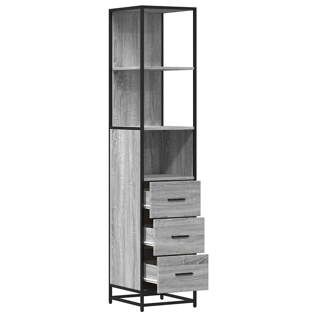 Bathroom Cabinet Grey Sonoma 35x37.5x166 cm Engineered Wood