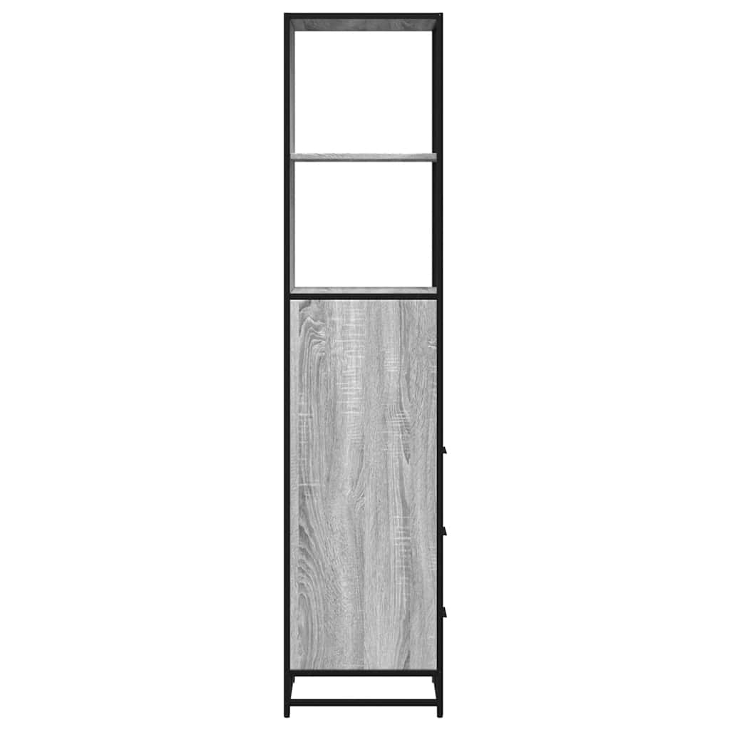Bathroom Cabinet Grey Sonoma 35x37.5x166 cm Engineered Wood