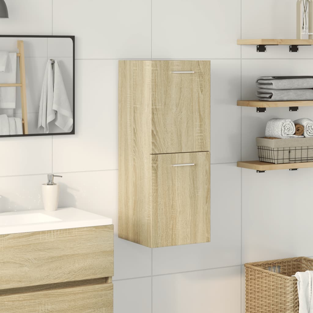 Bathroom Cabinet Sonoma Oak 30x30x80 cm Engineered Wood