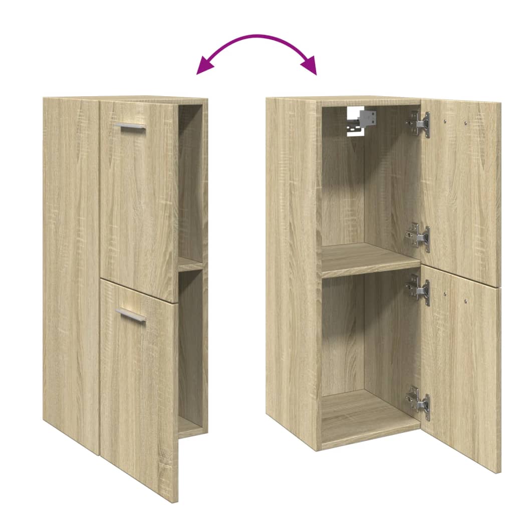 Bathroom Cabinet Sonoma Oak 30x30x80 cm Engineered Wood
