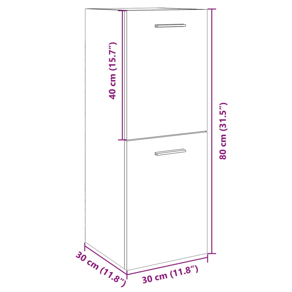 Bathroom Cabinet Sonoma Oak 30x30x80 cm Engineered Wood