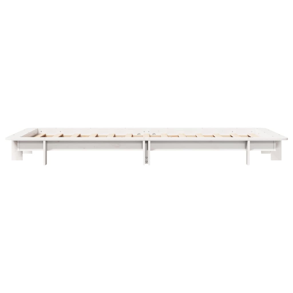 Bed Frame without Mattress White 90x200 cm Solid Wood Pine
