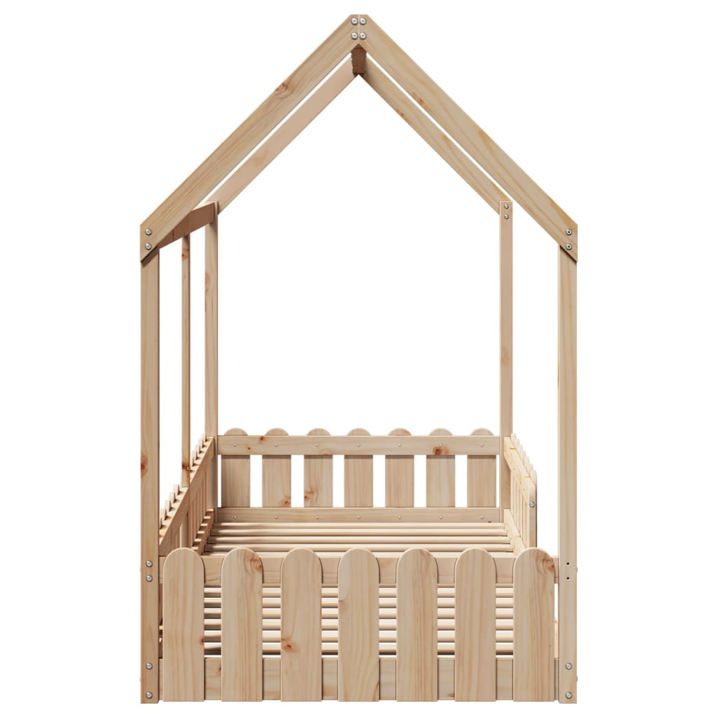 Kids' House Bed Frame without Mattress 90x200 cm Solid Wood Pine