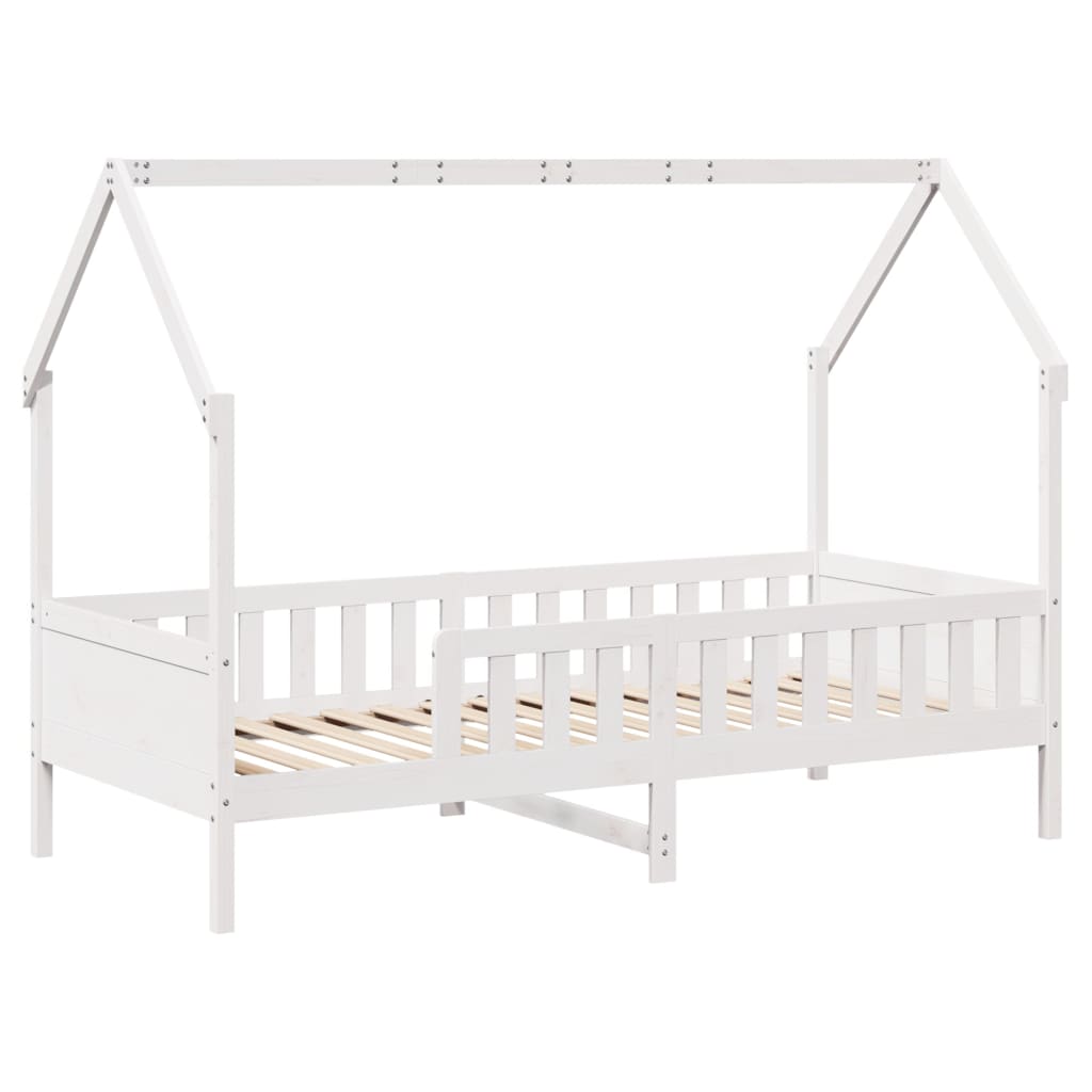 Kids' House Bed Frame without Mattress White 90x200 cm Pine