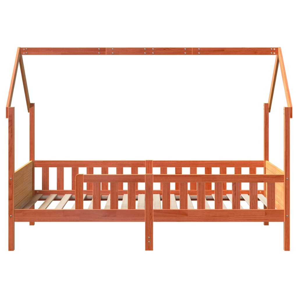 Kids' House Bed Frame without Mattress Wax Brown 90x200 cm Pine