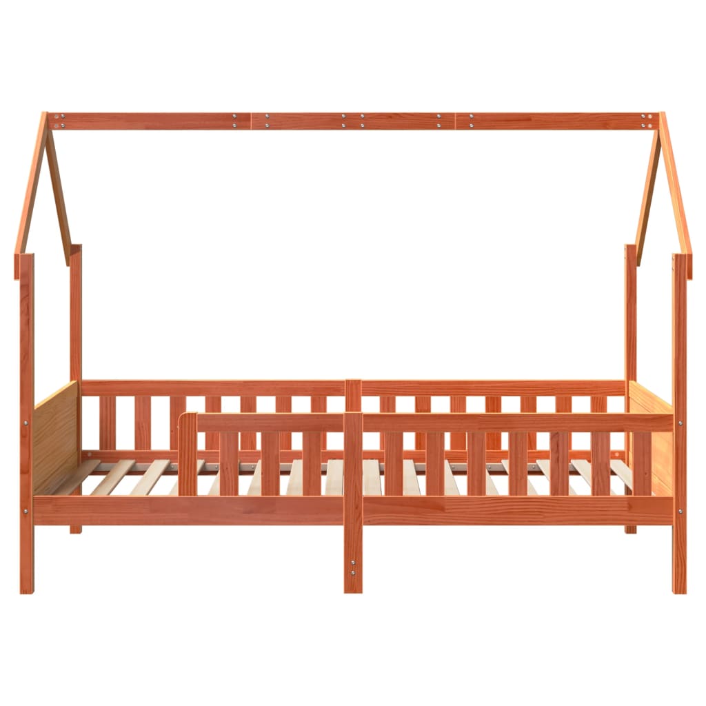 Kids' House Bed Frame without Mattress Wax Brown 80x200 cm Pine