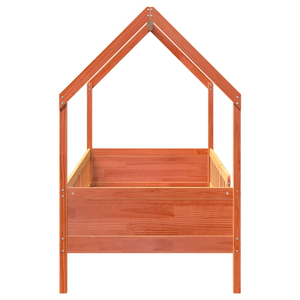 Kids' House Bed Frame without Mattress Wax Brown 80x200 cm Pine