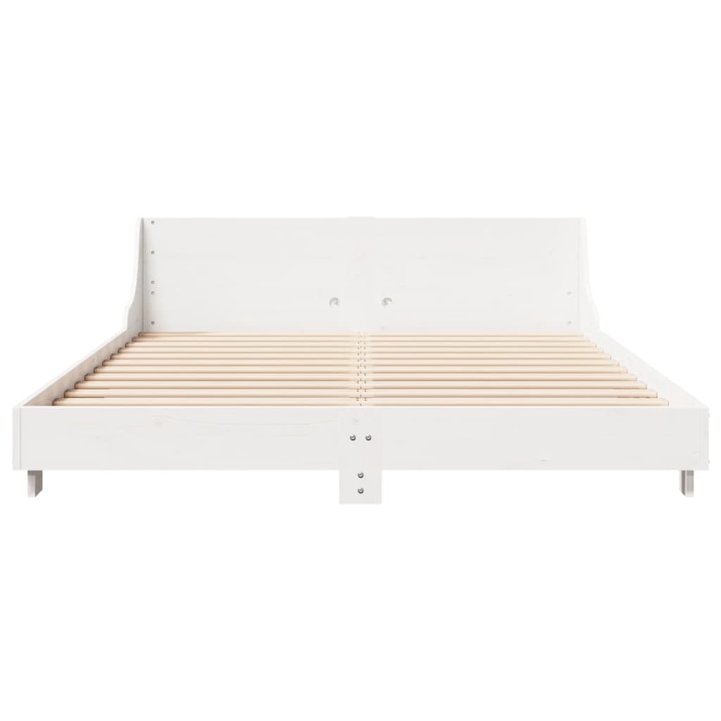 Bed Frame without Mattress White 140x190 cm Solid Wood Pine