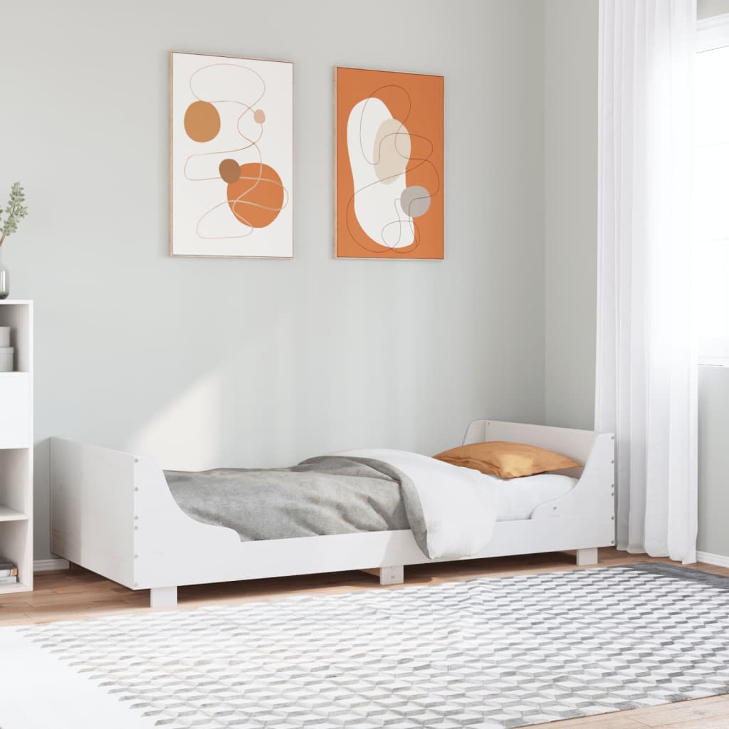 Bed Frame without Mattress White 100x200 cm Solid Wood Pine