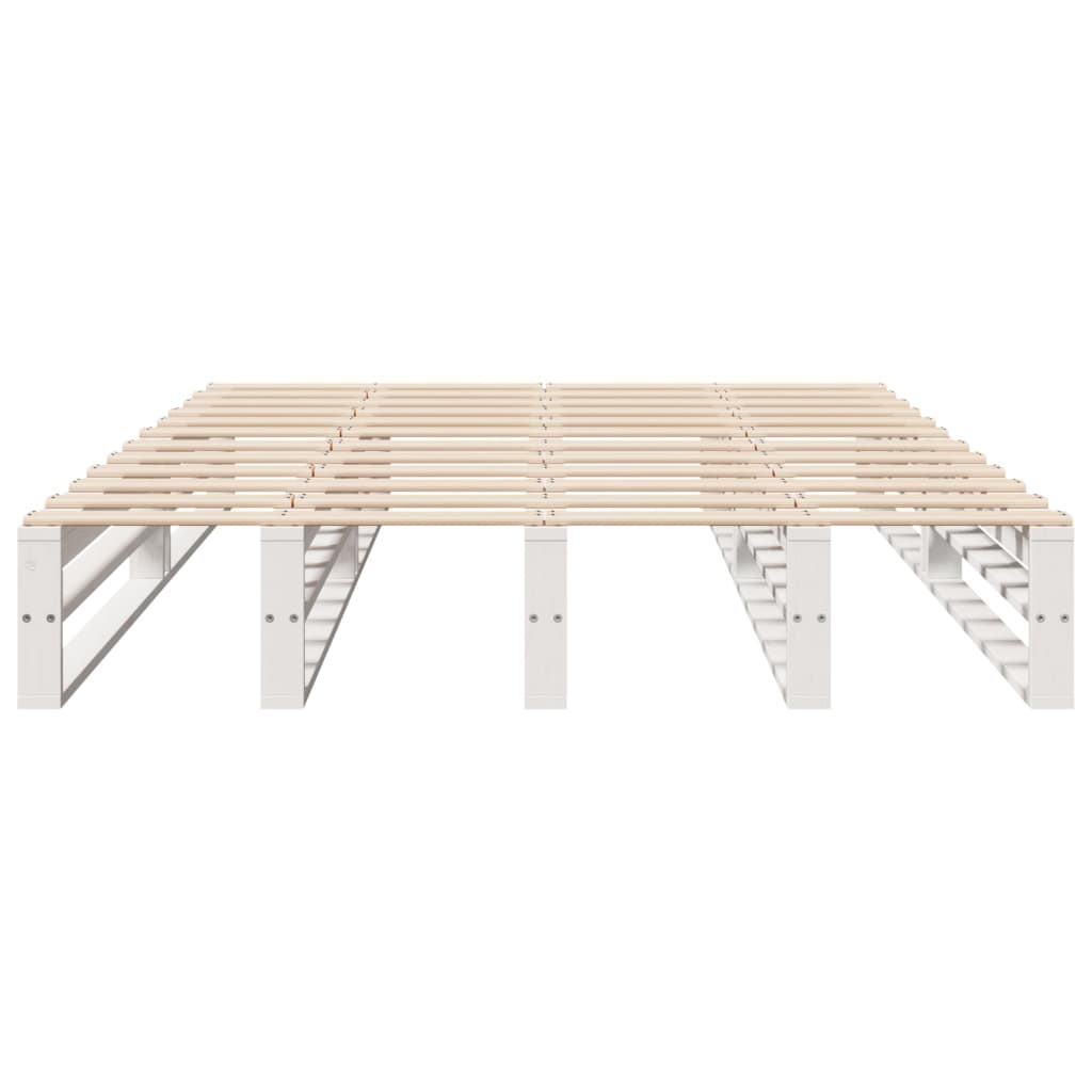 Bed Frame without Mattress White 160x200 cm Solid Wood Pine