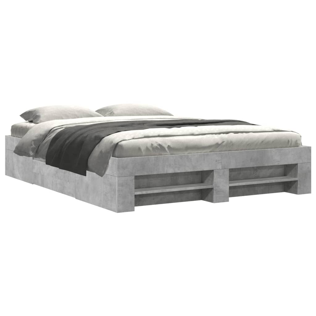 Bed Frame without Mattress Concrete Grey 160x200cm Engineered Wood