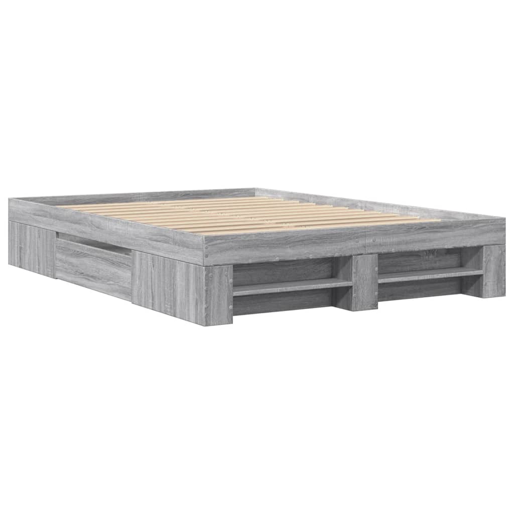 Bed Frame without Mattress Grey Sonoma 120x200 cm Engineered Wood