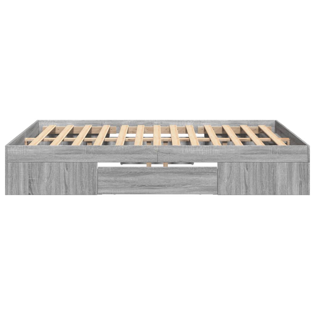 Bed Frame without Mattress Grey Sonoma 120x200 cm Engineered Wood