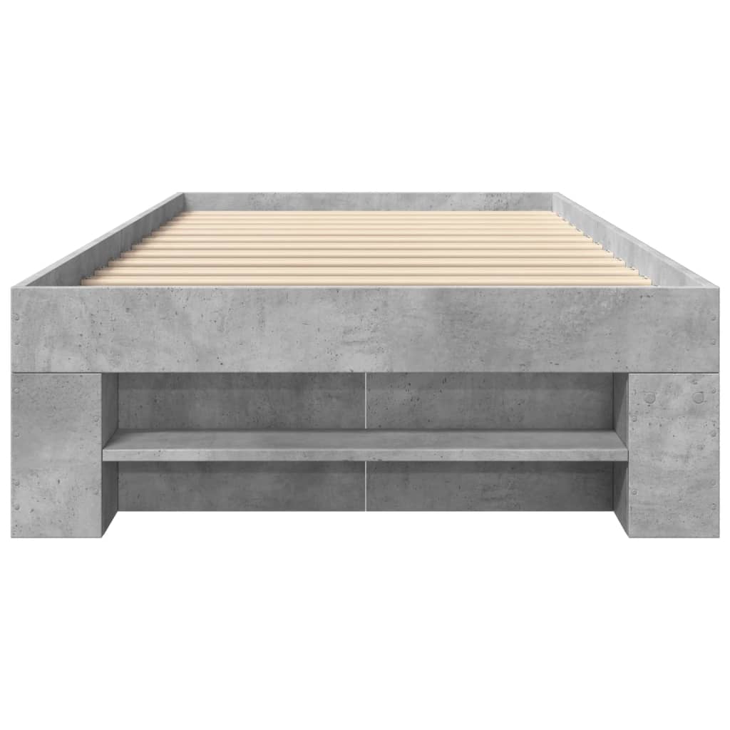 Bed Frame without Mattress Concrete Grey 90x200cm Engineered Wood