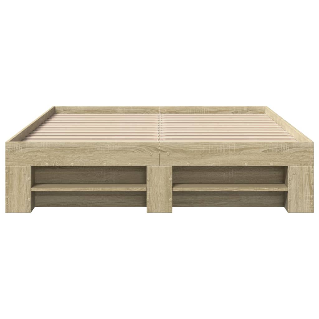 Bed Frame without Mattress Sonoma Oak 135x190 cm Double Engineered Wood