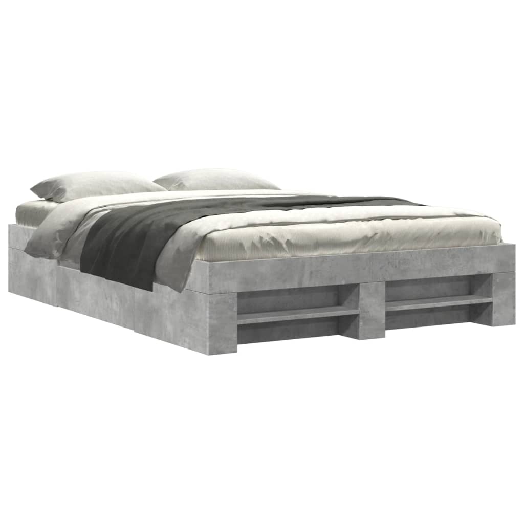 Bed Frame without Mattress Concrete Grey 120x190cm Engineered Wood