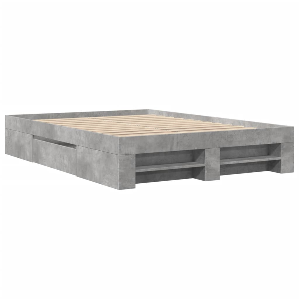 Bed Frame without Mattress Concrete Grey 120x190cm Engineered Wood