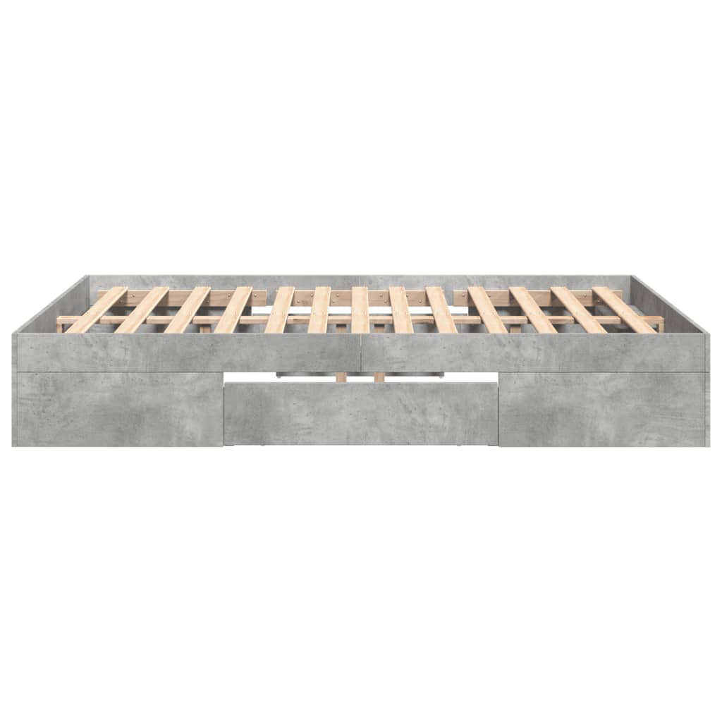 Bed Frame without Mattress Concrete Grey 120x190cm Engineered Wood