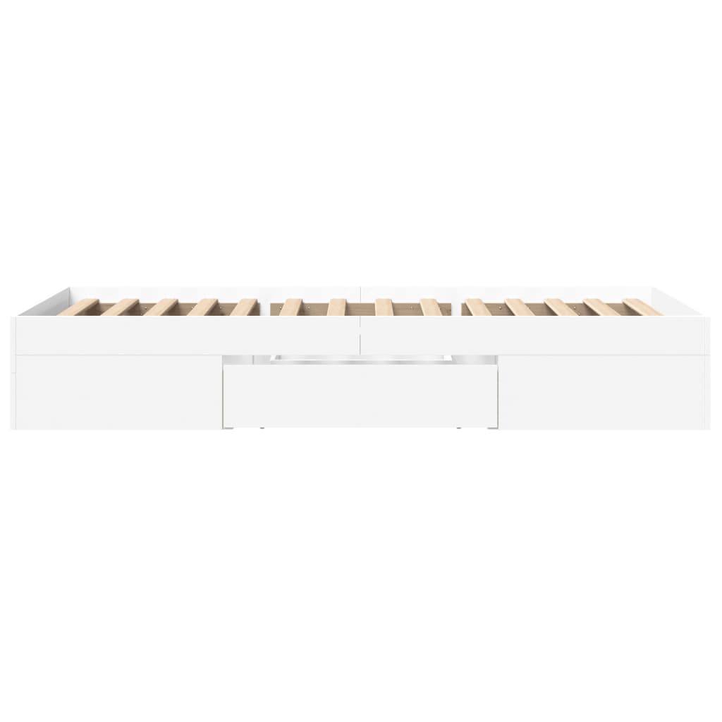 Bed Frame without Mattress White 90x190 cm Single Engineered Wood