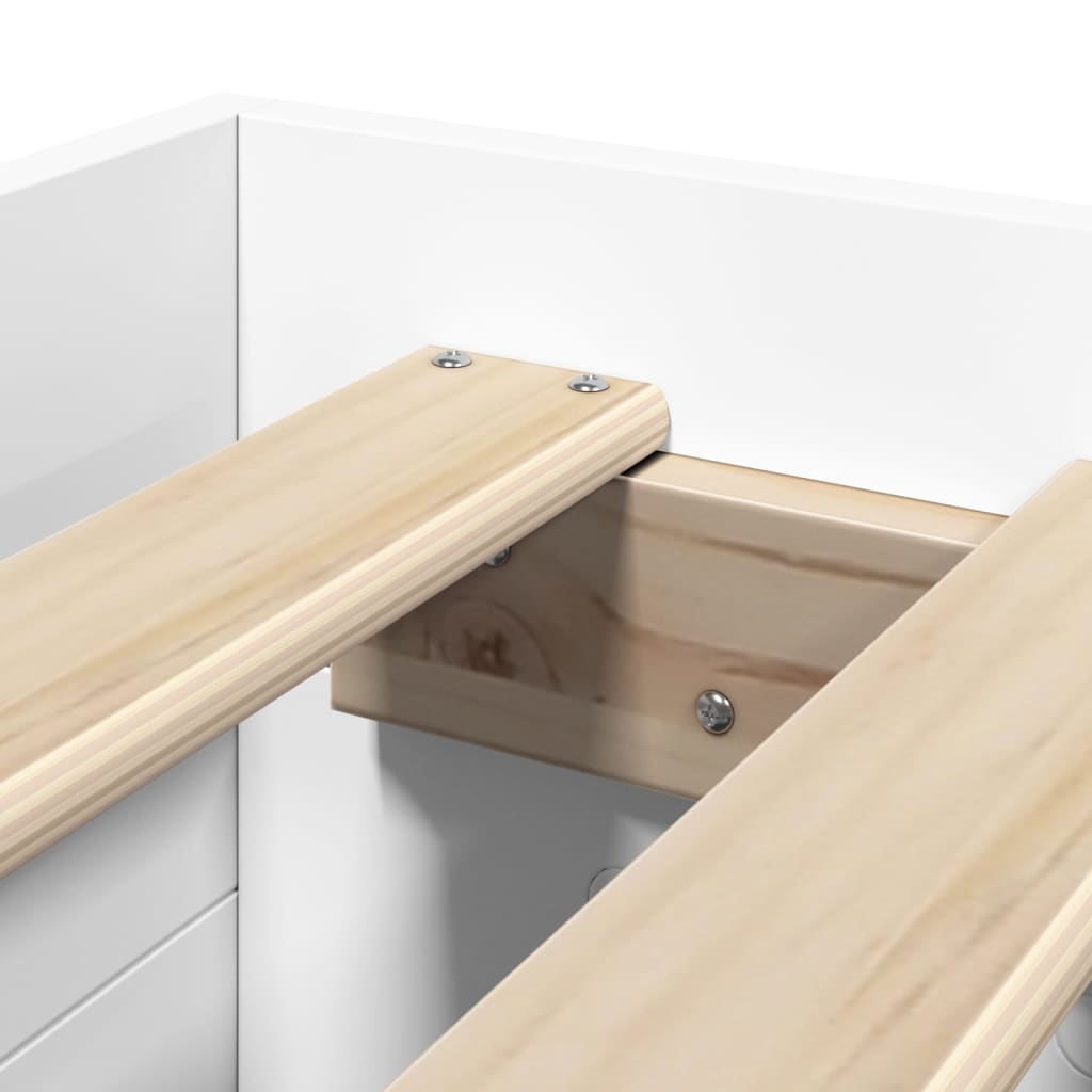 Bed Frame without Mattress White 90x190 cm Single Engineered Wood