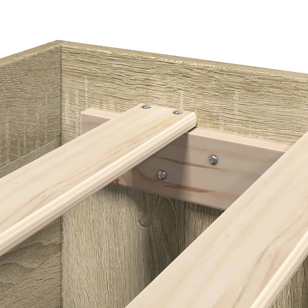 Bed Frame with Headboard without Mattress Sonoma Oak 100x200 cm