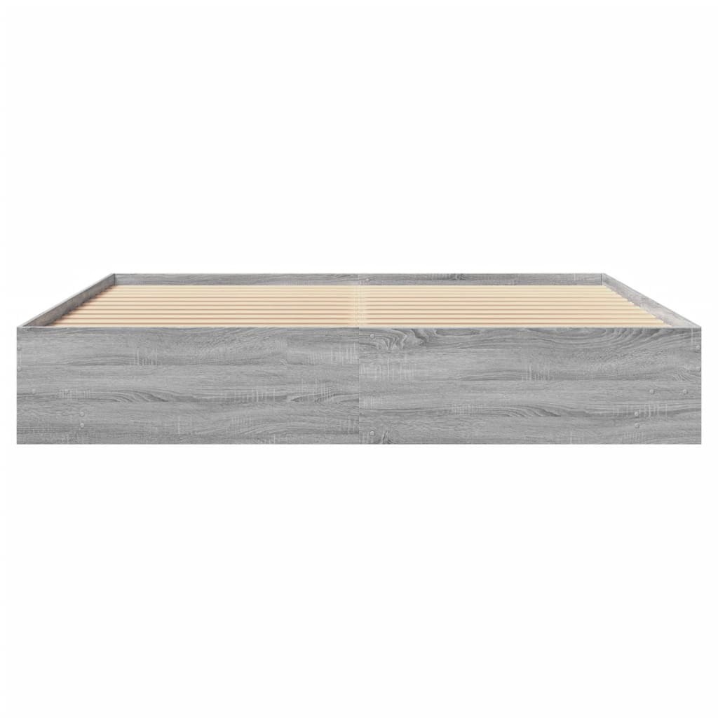 Bed Frame without Mattress Grey Sonoma 200x200 cm Engineered Wood