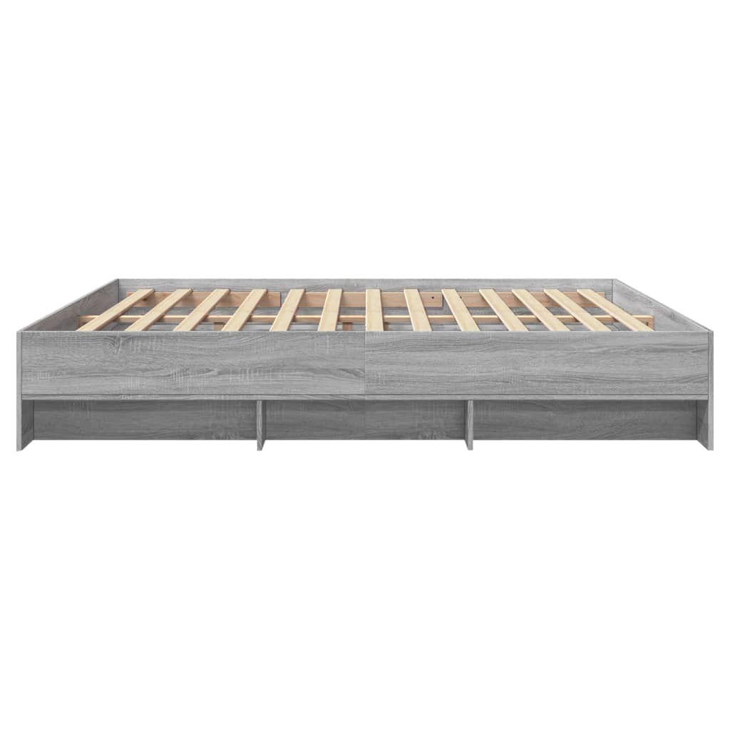 Bed Frame without Mattress Grey Sonoma 200x200 cm Engineered Wood