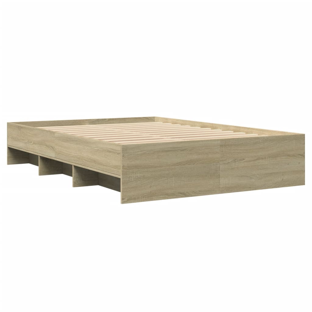 Bed Frame without Mattress Sonoma Oak 120x200 cm Engineered Wood