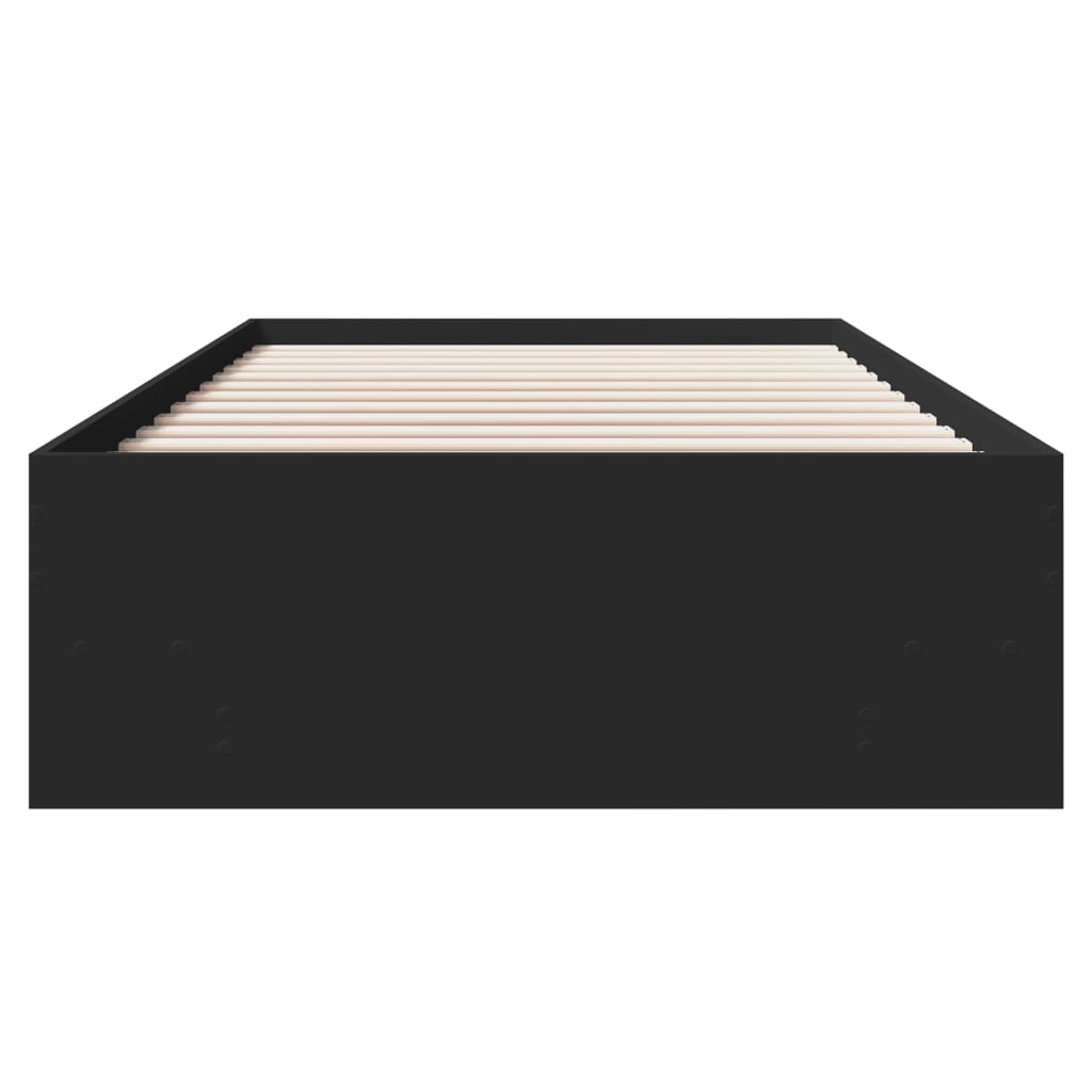 Bed Frame without Mattress Black 90x200 cm Engineered Wood