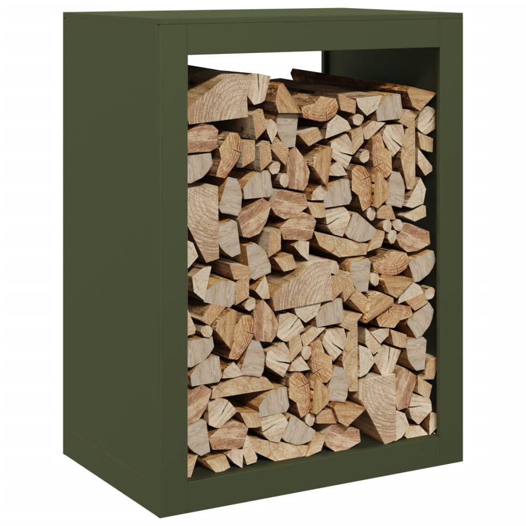 Firewood Rack Green 60x40x80 cm Steel
