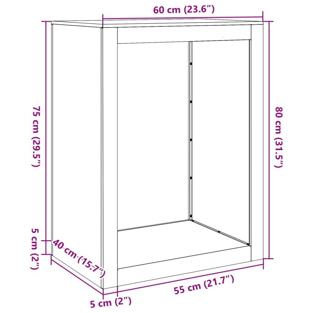 Firewood Rack Green 60x40x80 cm Steel