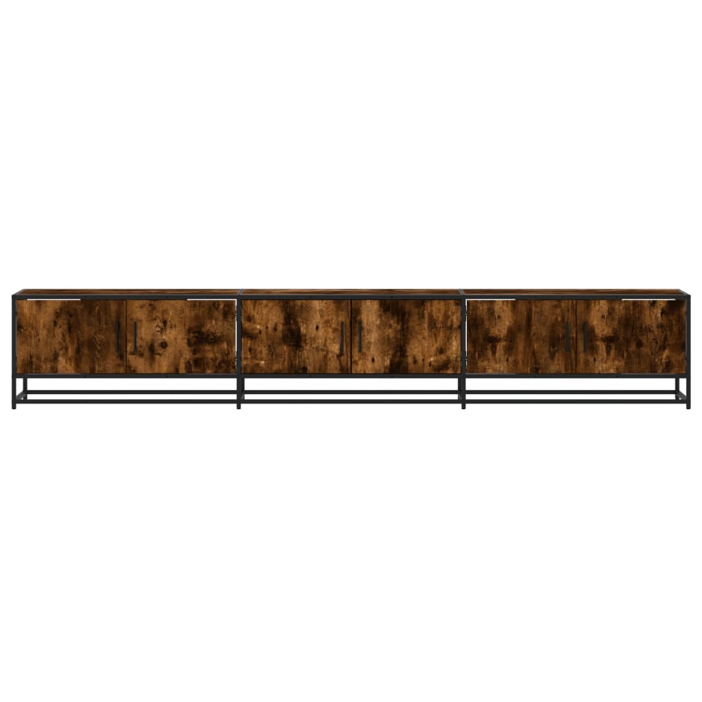 TV Cabinet Smoked Oak 240x35x41 cm Engineered Wood